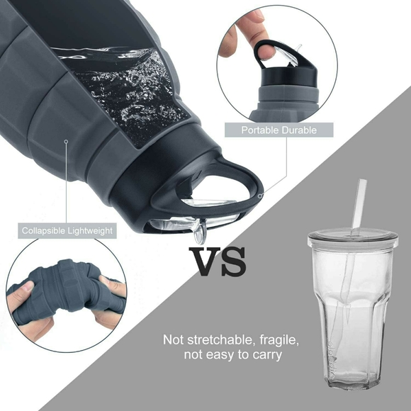Collapsible Travel Water Bottle 18oz - Reuse - Picture 4 of 5